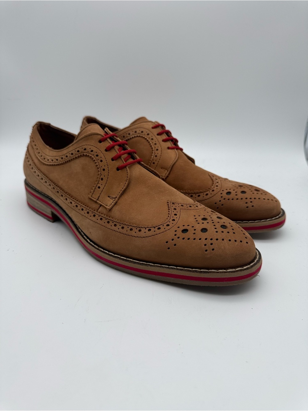 BRAND NEW JD Fisk Men’s Dario Brown Suede Wingtip Oxfords Men’s Size 10
